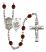 Saint George and Marines Rosary with Garnet Beads