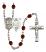 Saint George and Nat'l Guard Rosary with Garnet Beads