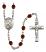 Saint Gerard Majella Engravable Rosary with Garnet Beads