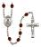 Saint Henry II Engravable Rosary with Garnet Beads