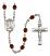 Saint Emily de Vialar Engravable Rosary with Garnet Beads