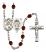 Saint Joan of Arc and Nat'l Guard Rosary with Garnet Beads