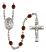 Saint John the Baptist Engravable Rosary with Garnet Beads