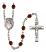 San Jose Engravable Rosary with Garnet Beads