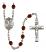 Saint Lazarus Engravable Rosary with Garnet Beads