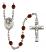 Saint Margaret Mary Alacoque Engravable Rosary with Garnet Beads