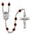 Saint Louis Engravable Rosary with Garnet Beads