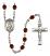 Saint Peregrine Laziosi Engravable Rosary with Garnet Beads