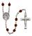 San Raymon Nonato Engravable Rosary with Garnet Beads