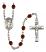 Saint Richard Engravable Rosary with Garnet Beads