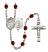 Scapular Engravable Rosary with Garnet Beads