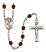 Saint Scholastica Engravable Rosary with Garnet Beads