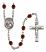 Santa Teresita Engravable Rosary with Garnet Beads