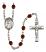 Saint Juan Diego Engravable Rosary with Garnet Beads