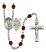 Guardian Angel and EMT Rosary with Garnet Beads