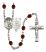 Guardian Angel and Army Rosary with Garnet Beads