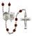 Guardian Angel and Coast Guard Rosary with Garnet Beads