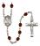 Saint Valentine of Rome Engravable Rosary with Garnet Beads