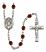 Saint Ursula Engravable Rosary with Garnet Beads