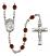 Saint Vincent de Paul Engravable Rosary with Garnet Beads