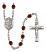 Saint Jerome Engravable Rosary with Garnet Beads