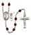 Saint Christopher and Volleyball Rosary with Garnet Beads