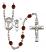 Saint Christopher and Cheerleading Rosary with Garnet Beads