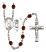 Saint Christopher and Gymnastics Rosary with Garnet Beads