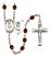 Saint Christopher and Dance Rosary with Garnet Beads