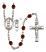 Saint Christopher and Lacrosse Rosary with Garnet Beads