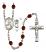 Saint Christopher and Track & Field Rosary with Garnet Beads