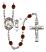 Saint Christopher and Baseball Rosary with Garnet Beads