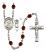 Saint Christopher and Soccer Rosary with Garnet Beads