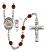 Saint Christopher and Swimming Rosary with Garnet Beads