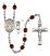 Saint Christopher and Wrestling Rosary with Garnet Beads