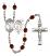 Saint Sebastian and Golf Rosary with Garnet Beads