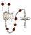 Saint Sebastian and Gymnastics Rosary with Garnet Beads