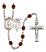 Saint Sebastian and Dance Rosary with Garnet Beads