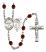 Saint Sebastian and Field Hockey Rosary with Garnet Beads