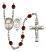 Saint Sebastian and Fishing Rosary with Garnet Beads