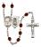 Saint Christopher and Fishing Rosary with Garnet Beads