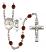 Saint Christopher and Water Polo-Men Rosary with Garnet Beads