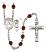 Saint CHRISTOPHER and Water Polo-Women Rosary with Garnet Beads