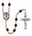 Virgen del Fatima Engravable Rosary with Garnet Beads