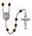 Virgen de Guadalupe Engravable Rosary with Garnet Beads