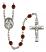 Saint Nino de Atocha Engravable Rosary with Garnet Beads