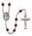 San Juan de la Cruz Engravable Rosary with Garnet Beads