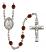 Saint Bartholomew the Apostle Engravable Rosary with Garnet Beads