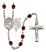 Our Lady of Mount Carmel Rosary with Garnet Beads