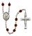 Blessed Trinity Engravable Rosary with Garnet Beads